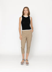 Two By Two Cassia Top - Black With White trim