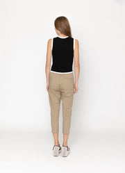 Two By Two Cassia Top - Black With White trim