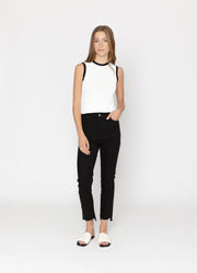 Two By Two Cassia Top - White With Black Trim