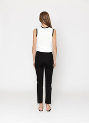 Two By Two Cassia Top - White With Black Trim