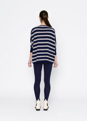 Two By Two Lyric Top - Navy + Pink Stripe