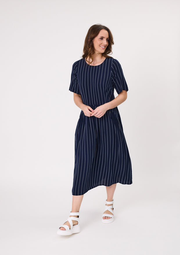 Lemon Tree Monroe Dress - Navy Stripe