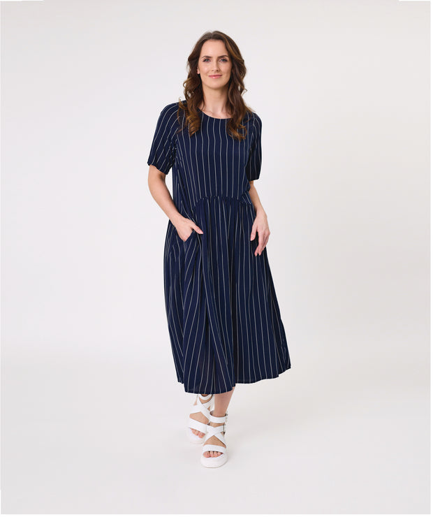 Lemon Tree Monroe Dress - Navy Stripe