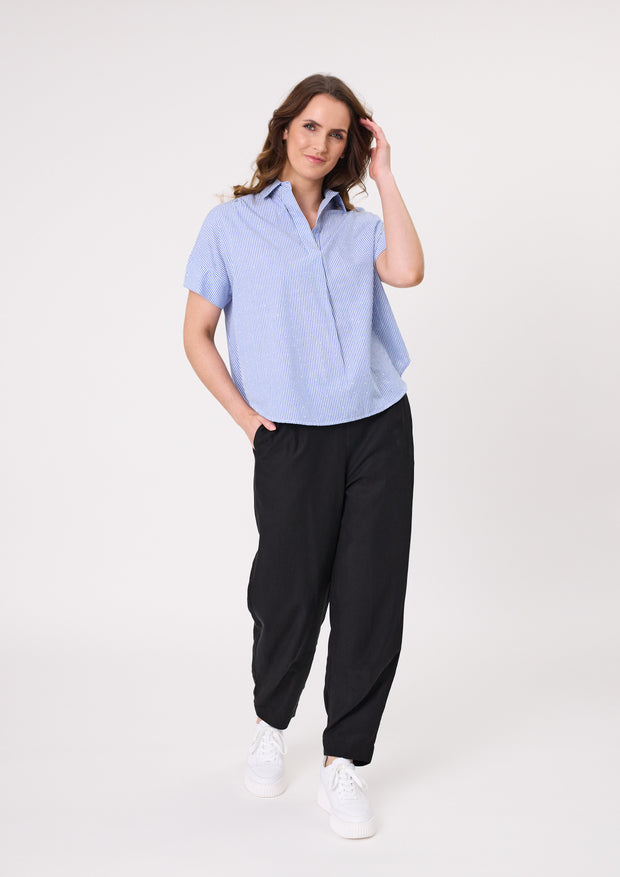 Lemon Tree Dora Stripes Top - Blue Stripe