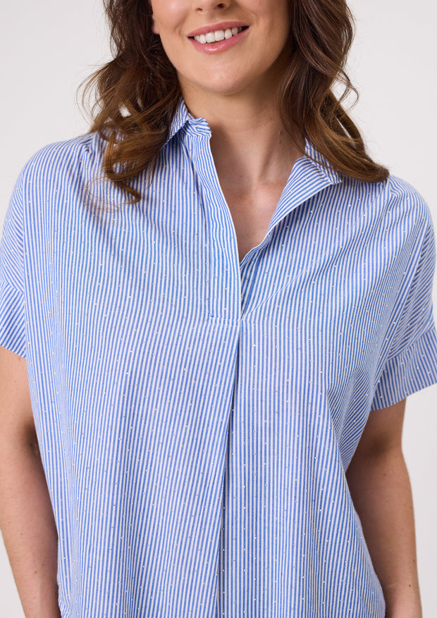 Lemon Tree Dora Stripes Top - Blue Stripe