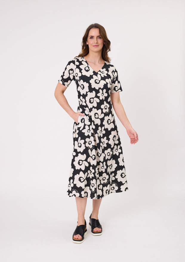 Lemon Tree Marta Dress - Black & White Floral