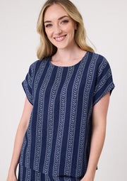 Lemon Tree Melani Top - Navy Print
