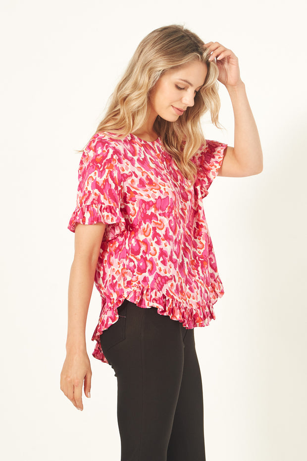 Lemon Tree Madelaine Top - Berry Print