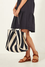 Lemon Tree Rayas Tote Bag - Navy Stripe