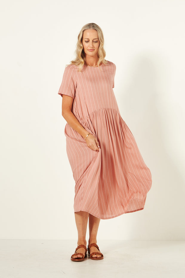 Lemon Tree Monroe Dress - Nude Stripe