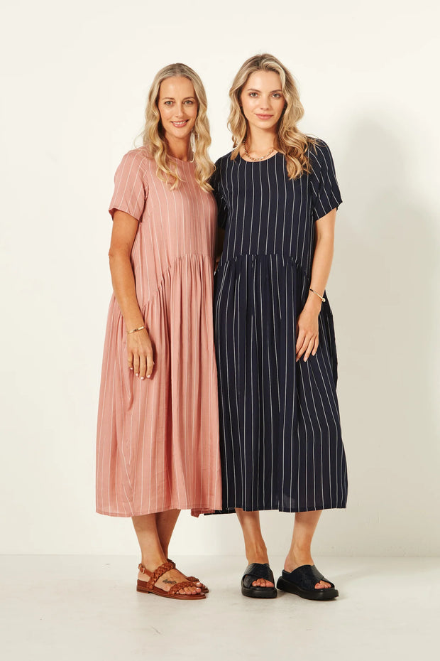 Lemon Tree Monroe Dress - Navy Stripe