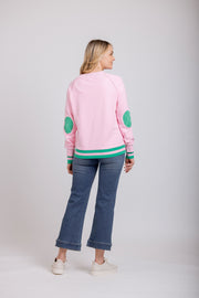 Mi Moso Contrast Sweat - Pink With Star