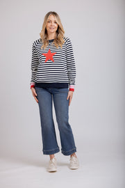 Mi Moso Striped Delight Sweat - Navy Stripe