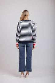 Mi Moso Striped Delight Sweat - Navy Stripe