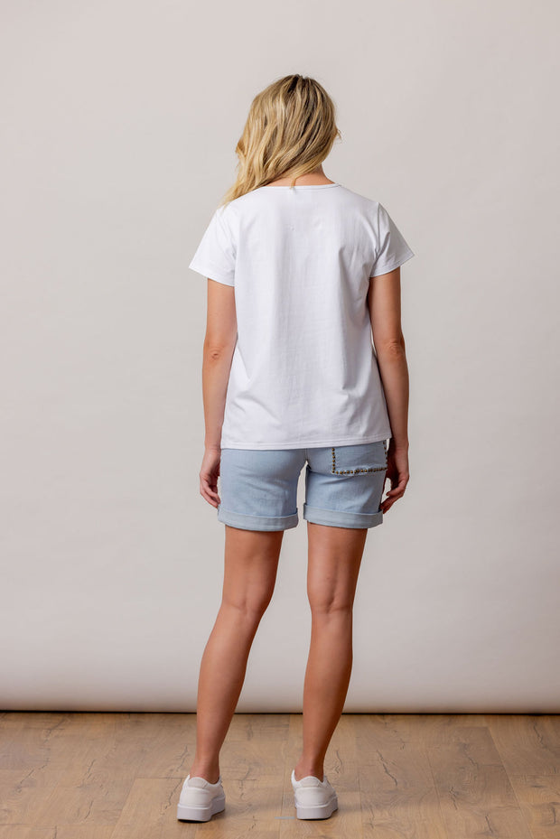 Moss Queen Bee Tee - White