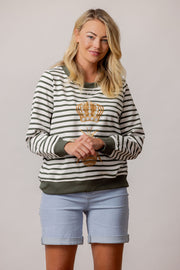 Moss Queen Bee Sweat - Stripe