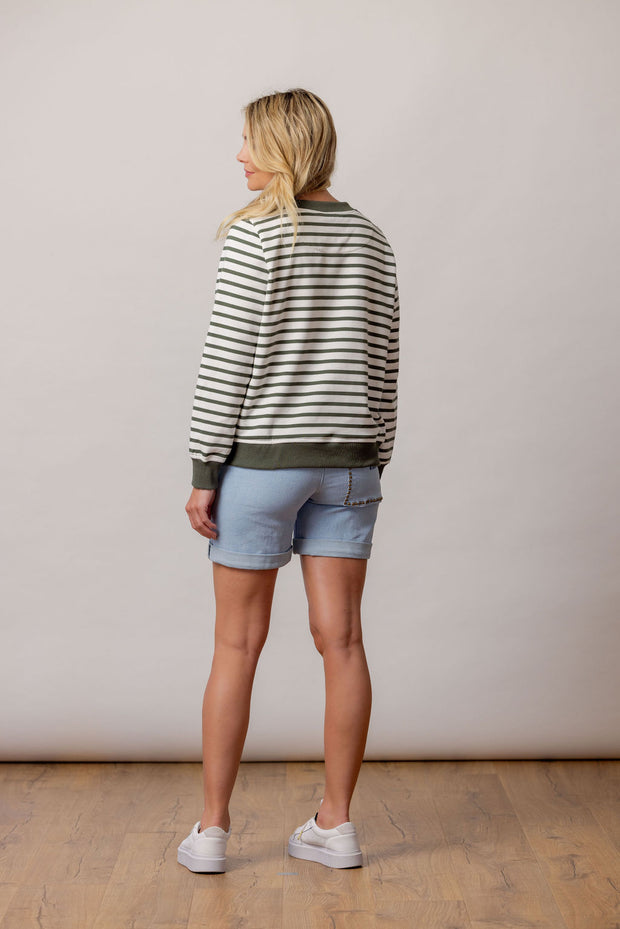 Moss Queen Bee Sweat - Stripe