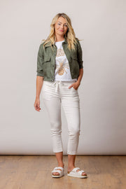 Moss Mischa Short Sleeve Bomber - Green Pine