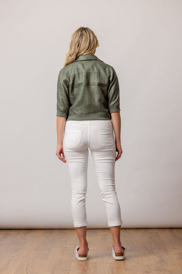 Moss Mischa Short Sleeve Bomber - Green Pine