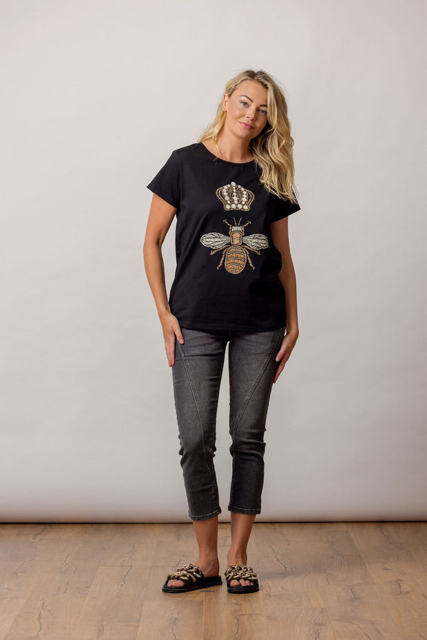 Moss Queen Bee Tee - Black