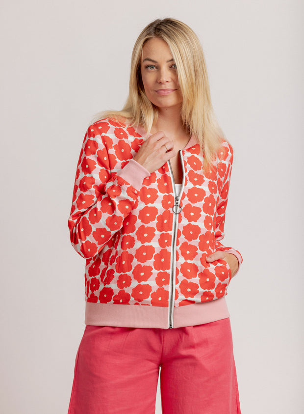 Mi Moso Billy Bomber - Pink & Red Floral