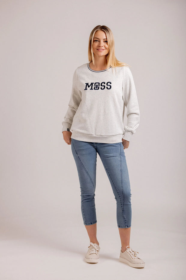 Moss Queen Bee Sweat - Grey Marle