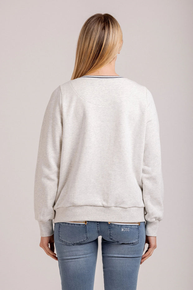 Moss Queen Bee Sweat - Grey Marle