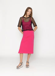Two By Two Arrow Mesh Top - Black