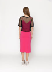 Two By Two Arrow Mesh Top - Black
