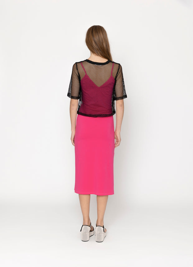 Two By Two Arrow Mesh Top - Black