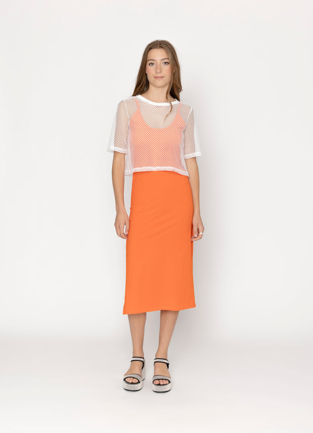 Two By Two Arrow Mesh Top - White