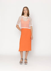 Two By Two Arrow Mesh Top - White