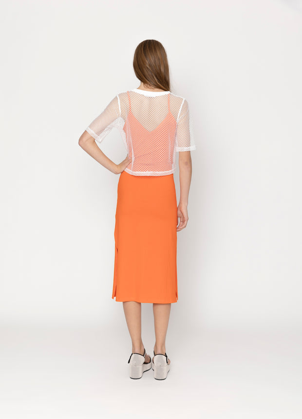 Two By Two Arrow Mesh Top - White