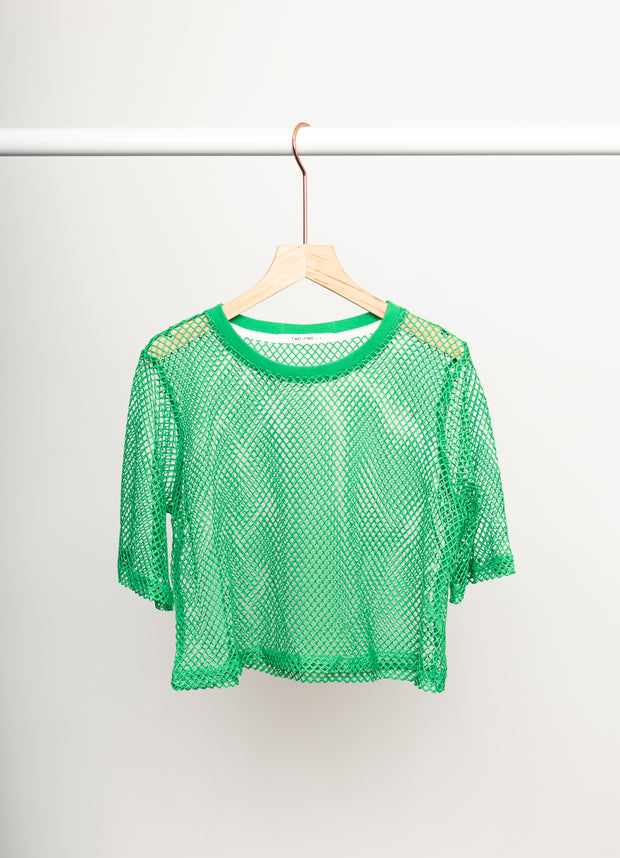 Two By Two Arrow Mesh Top - Green