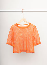 Two By Two Arrow Mesh Top - Orange