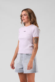 RPM Heart Ribbed Tee - Faded Lilac