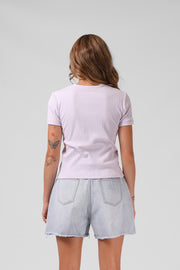 RPM Heart Ribbed Tee - Faded Lilac