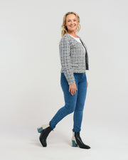 Seduce Deny Jacket - Blue Houndstooth