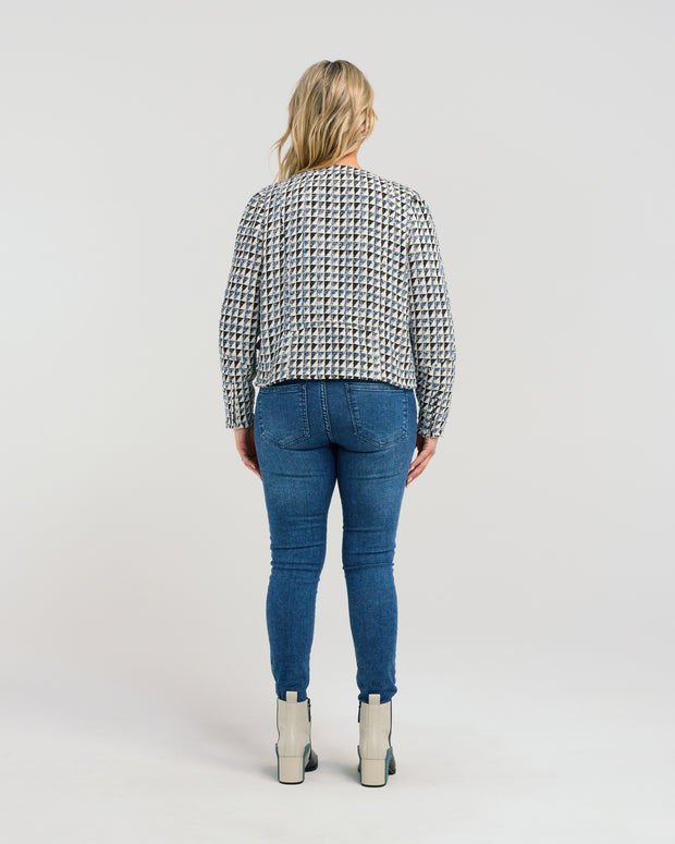 Seduce Deny Jacket - Blue Houndstooth