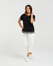 Seduce Luna Top - Black Check