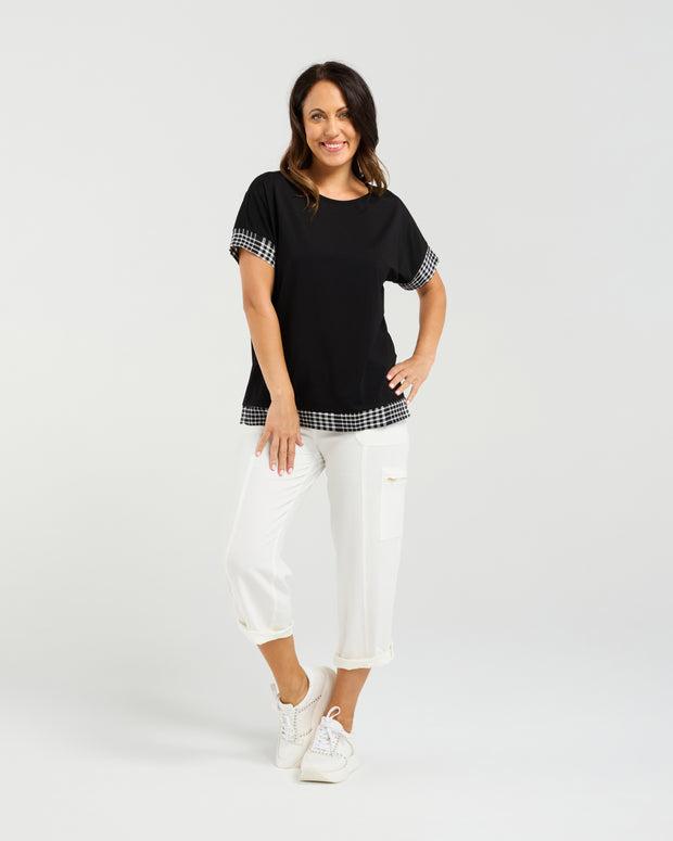 Seduce Luna Top - Black Check