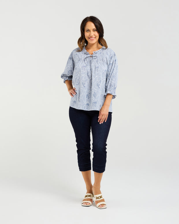 Seduce Claire Top - Petal Plaid