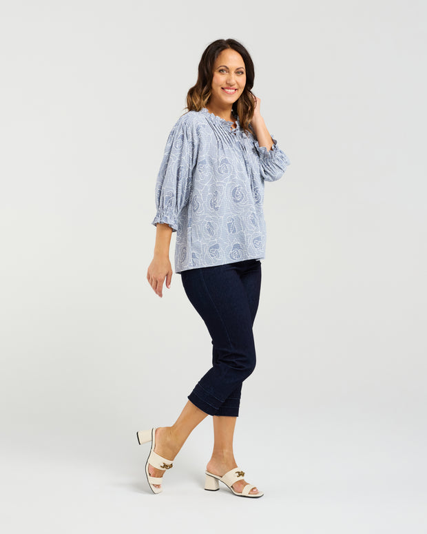 Seduce Claire Top - Petal Plaid