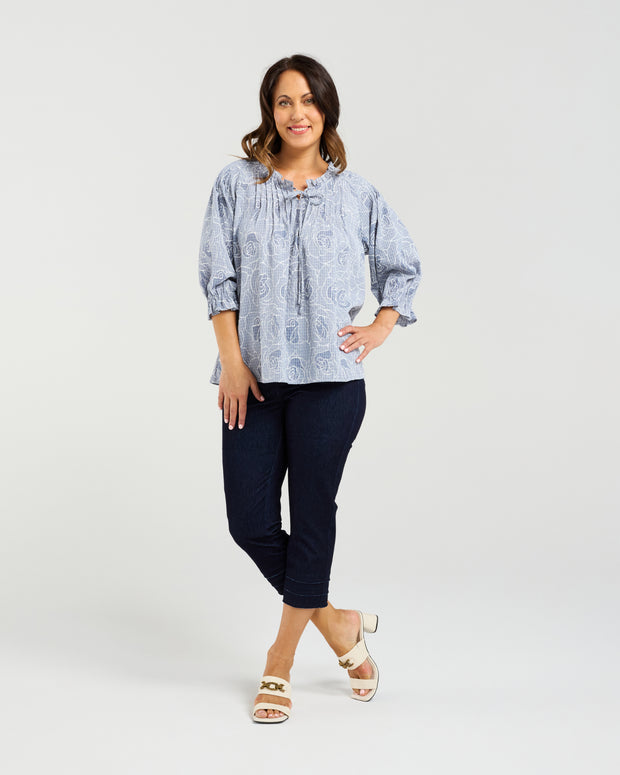 Seduce Claire Top - Petal Plaid