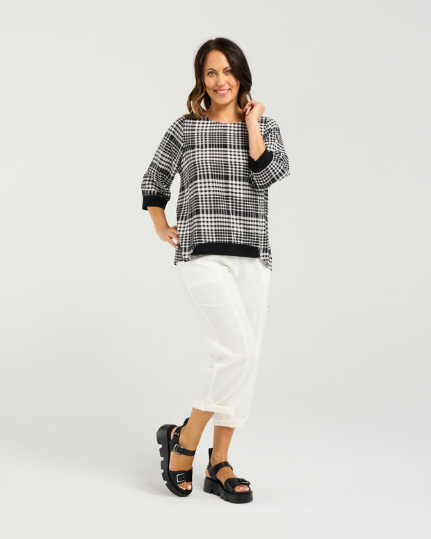 Seduce Taylor Top - Black Check