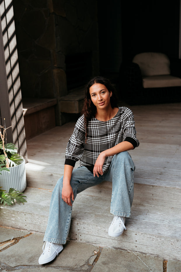 Seduce Taylor Top - Black Check