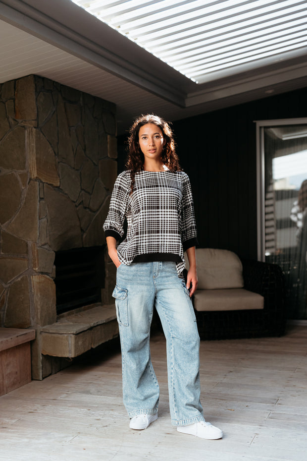 Seduce Taylor Top - Black Check