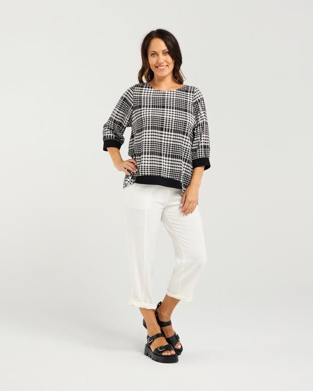 Seduce Taylor Top - Black Check