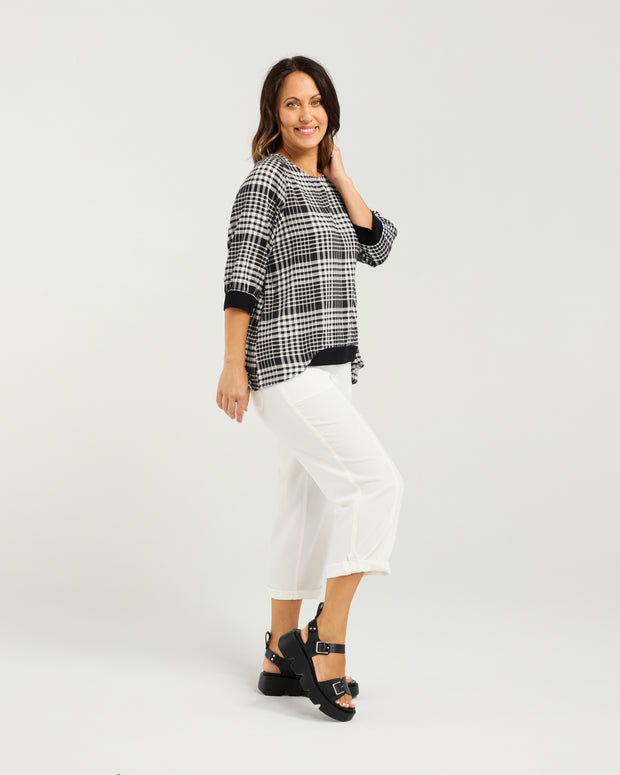 Seduce Taylor Top - Black Check