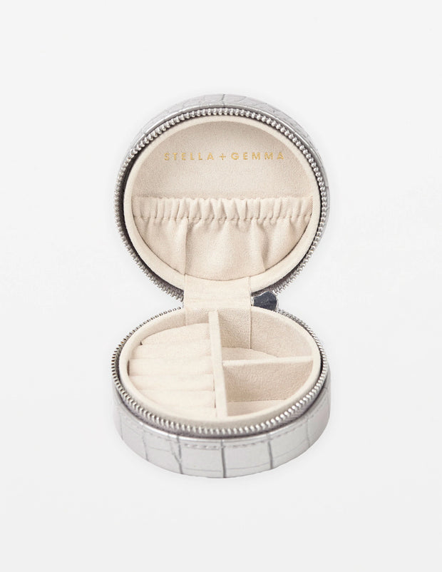 Stella + Gemma Jewel Box - Silver Croc